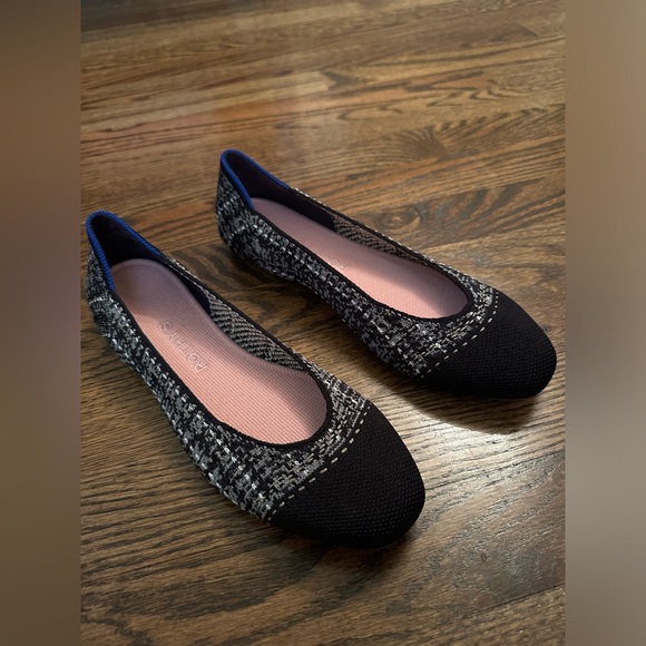 NWOT Rothy’s The Square Flat in Midnight Tweed Size 7.5 - Picture 4 of 6